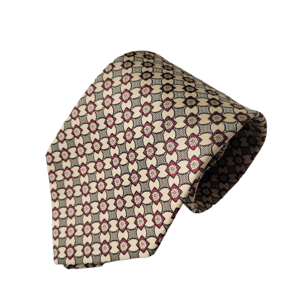 Geometric Motif Silk Tie Classic Tie NWOT in Original Packaging Made in Italy